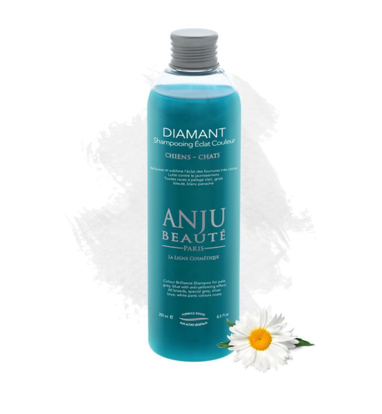 Anju Beauté Shampoo Diamant Spezialshampoo für blaues, silbernes, graues, weißes Fell 250 ml